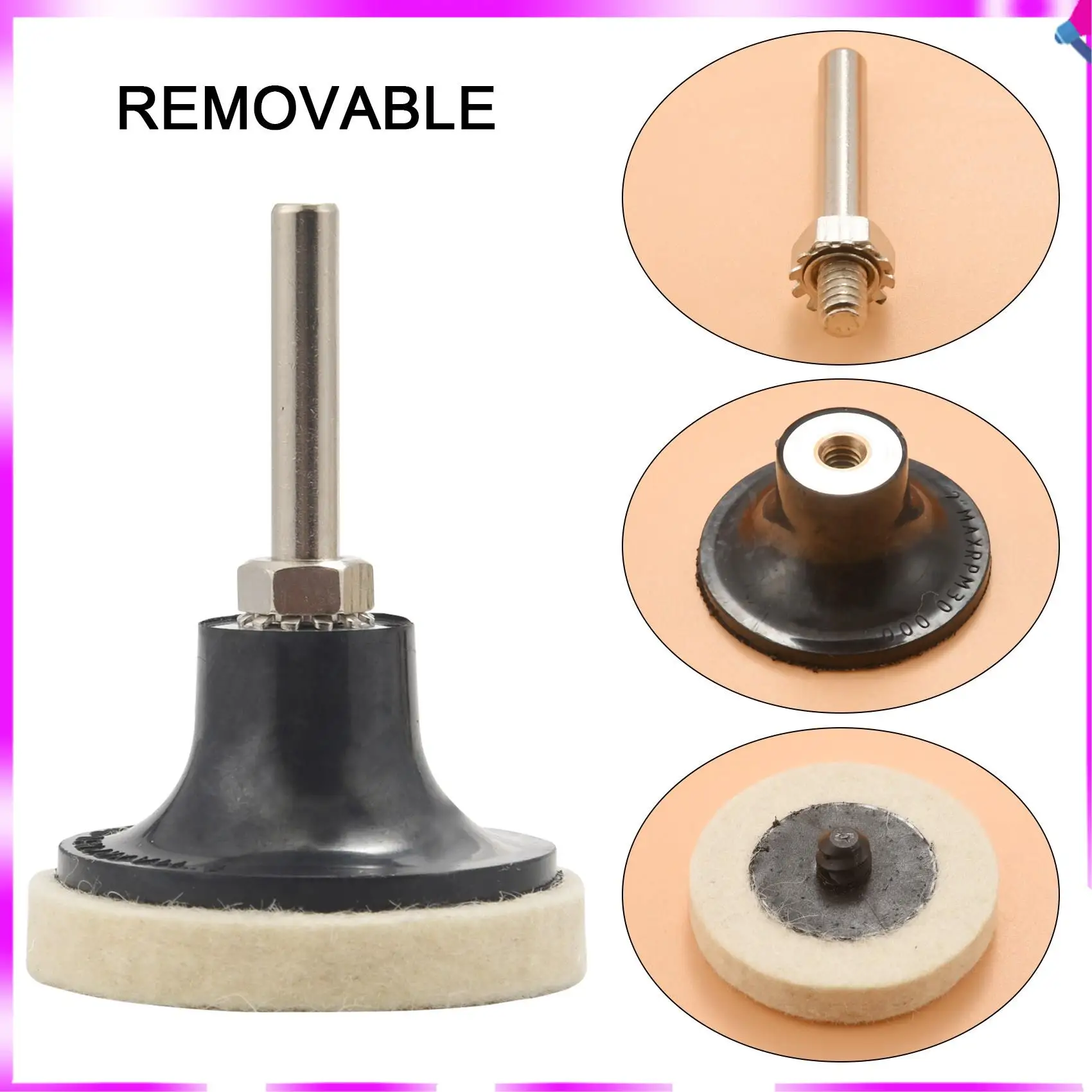 

N96R 20 шт. 2-дюймовая сжатая искусственная шерстяная ткань Qc Диск Полировальные подушечки Колеса с 1 шт. 2-дюймовым держателем дисковых подушечек с