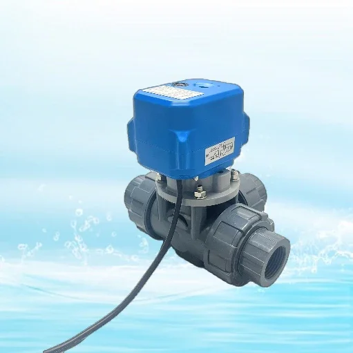 DN20 High Quality T/L Type Electric Actuator UPVC Ball Valve 3/4