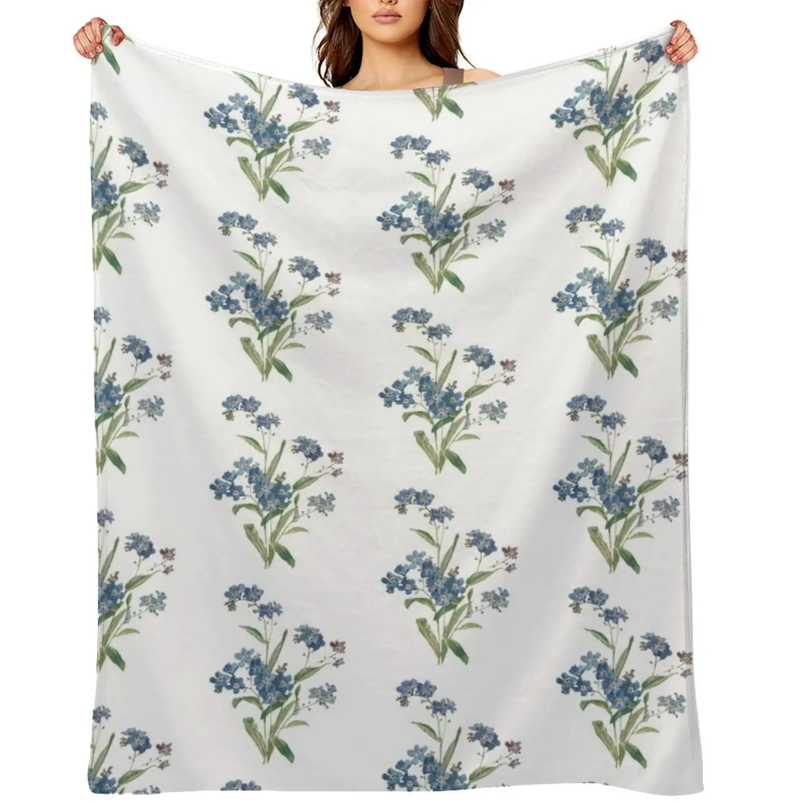 

Forget Me Not Design Throw Blanket Sofas Bed linens Baby Quilt Blankets