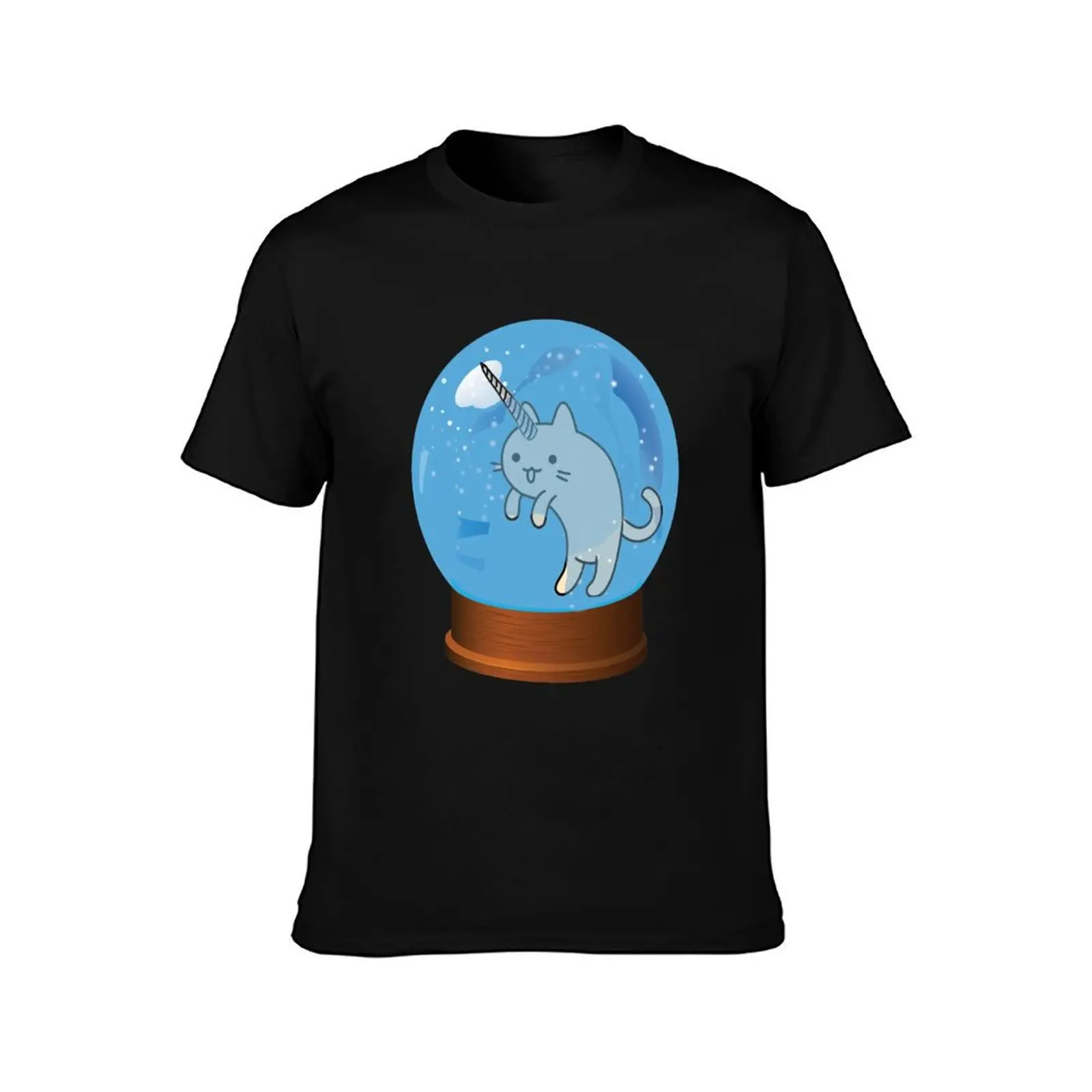 Unicorn Cat Snow Globe T-Shirt Thanksgiving Casual Tee T-Shirt