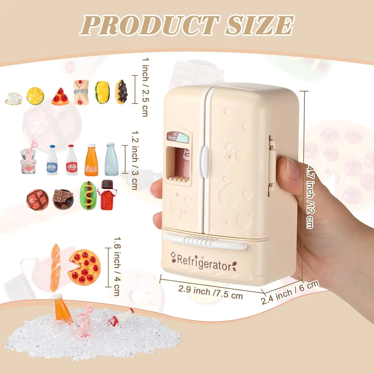 1:12 Mobili in miniatura Carrello della spesa Frigorifero Scaffale da cucina Mini Bevanda Dessert Cibo Casa delle bambole Cucina Giocattolo Modello Regalo nuovo