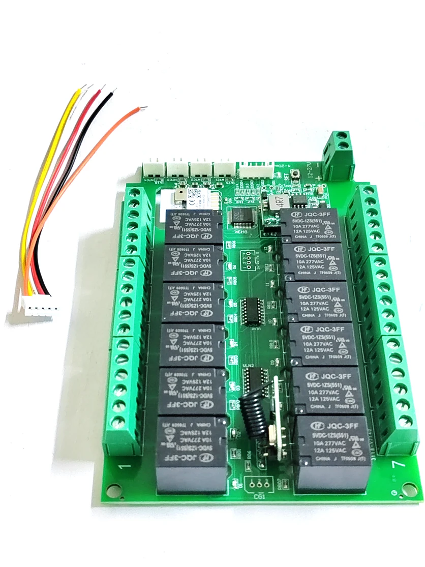 

Works with Tuya WiFi or zigbee with 4 temp input 4 inputs of 4 to 20mA 12 Relay Switch Module board controller Remote Control