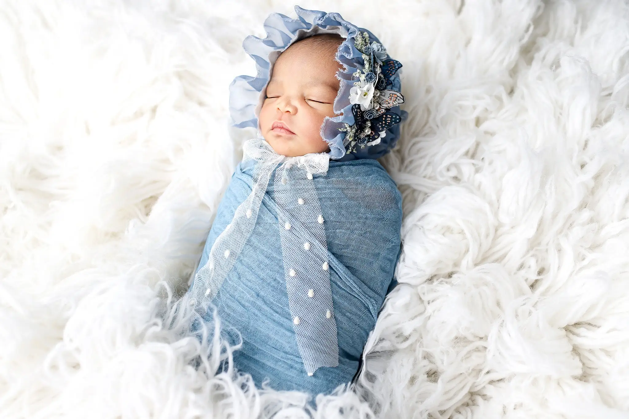 Denim Blue Gauze Baby Swaddle Newborn Photography Prop Layer