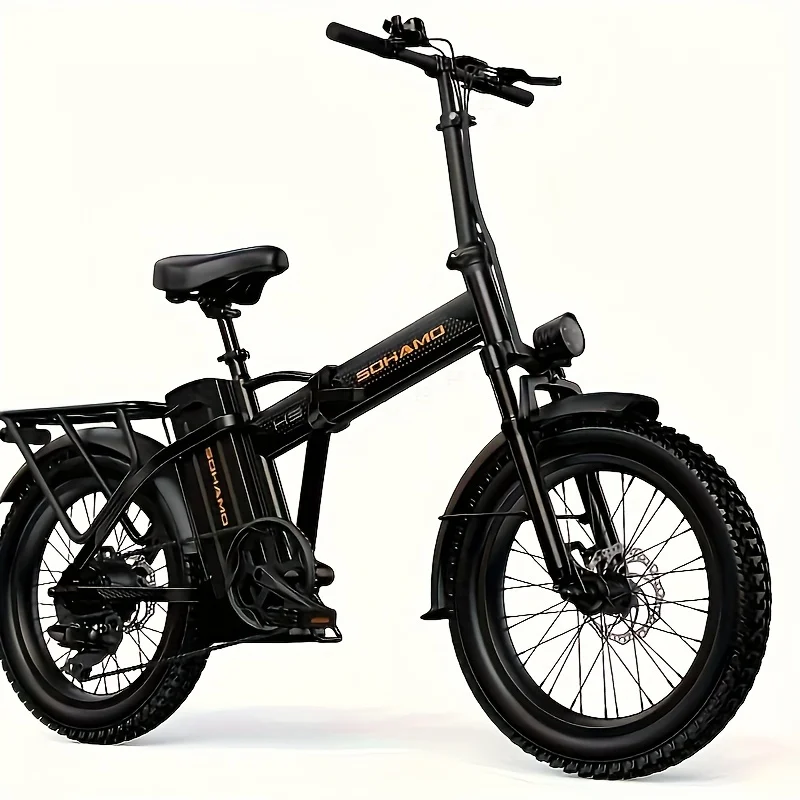 

Floding Electric Bike 700w 19Mph Removable Battery 48V 20AH Up to 60Miles 7Gears 5Modes With 2Seat Carry Cargo With Ease