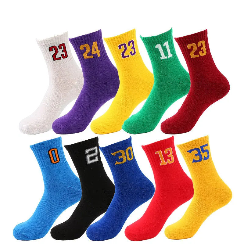 Sport Basketball MenTerry Socken Jordan NO.23 Lauf Basketball Fußball Atmungs Dicken Sox Outdoor Rennrad Socken Weiß