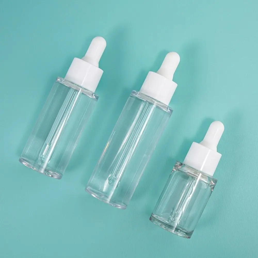 

20-50ml Essential Oil Dropper Bottles Plastic Transparent Refillable Bottles Essence Pipette Bottle Rubber Head