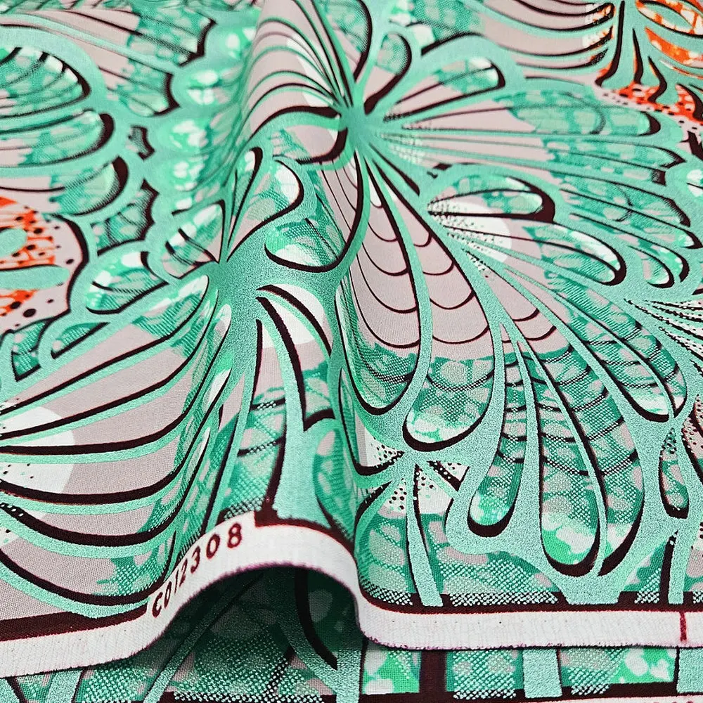 Baumwoll-Wachsdruckstoff, goldverzierte Popeline-Wachsdrucke, für Kleidung, DIY-Basteln, Heimdekoration – Detail 8