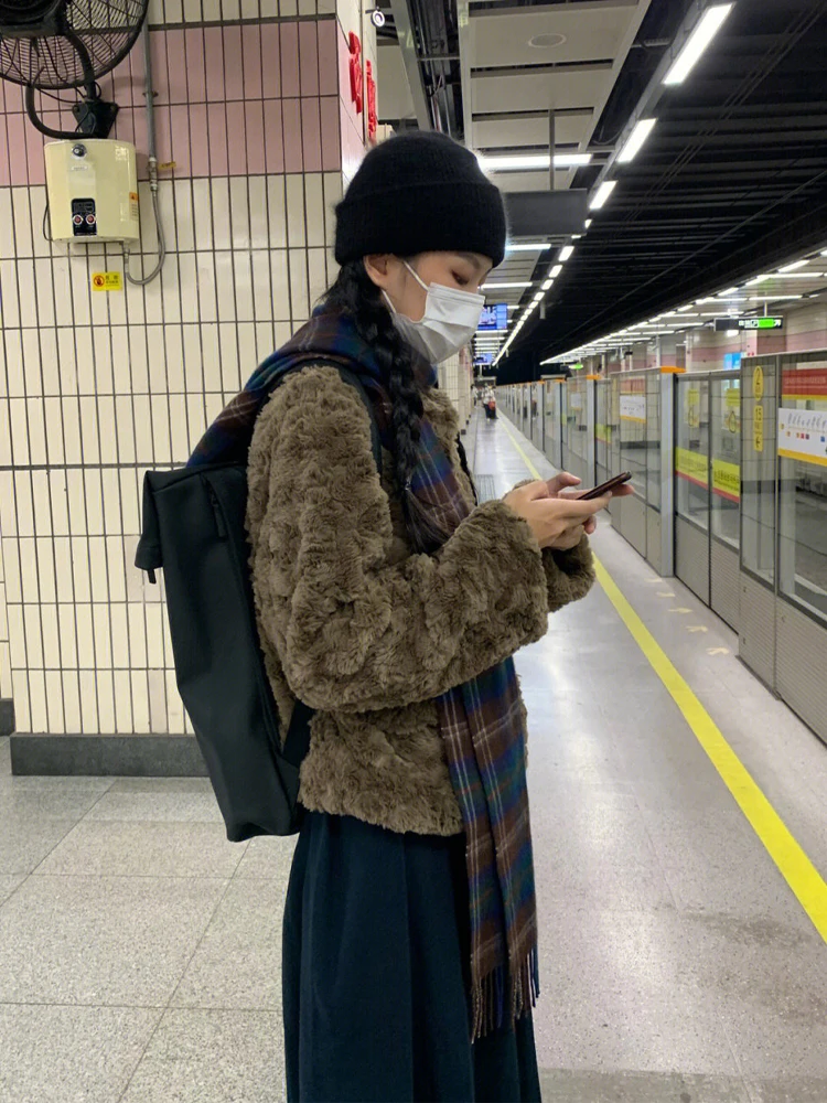 Jaqueta de lã de cordeiro primavera mulher clássico fantasia retro quente grosso elegante aconchegante moda senhoras vintage longo estilo preppy namorado ins