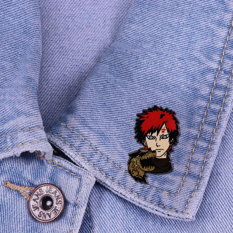 NARUTO Gaara Spilla smaltata Distintivo manga Aggiunta per gli amanti degli anime