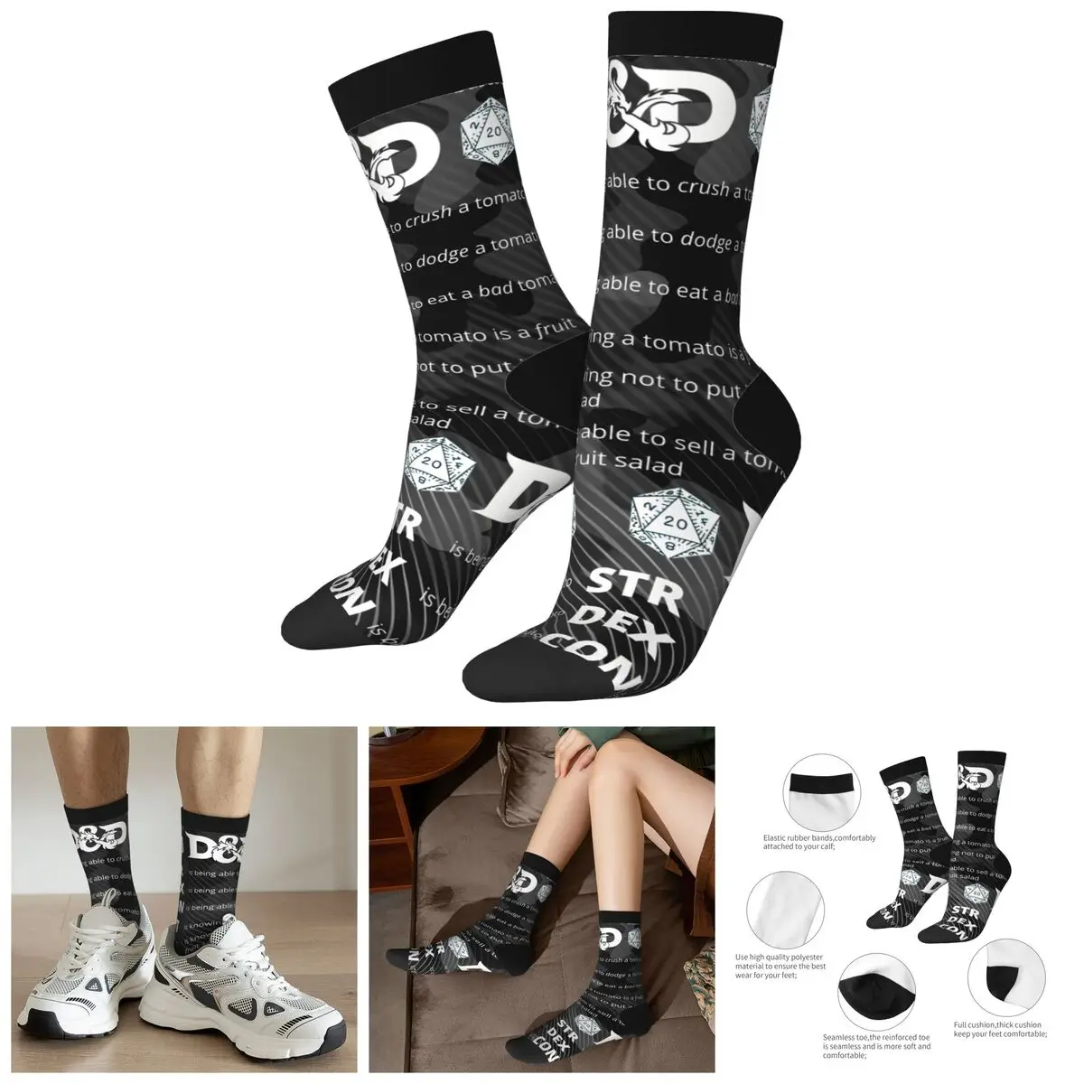 Happy Funny Men's compression Socks Swift Retro Harajuku Dungeons & Dragons Hip Hop Novelty Casual Crew Crazy Sock Gift Printed