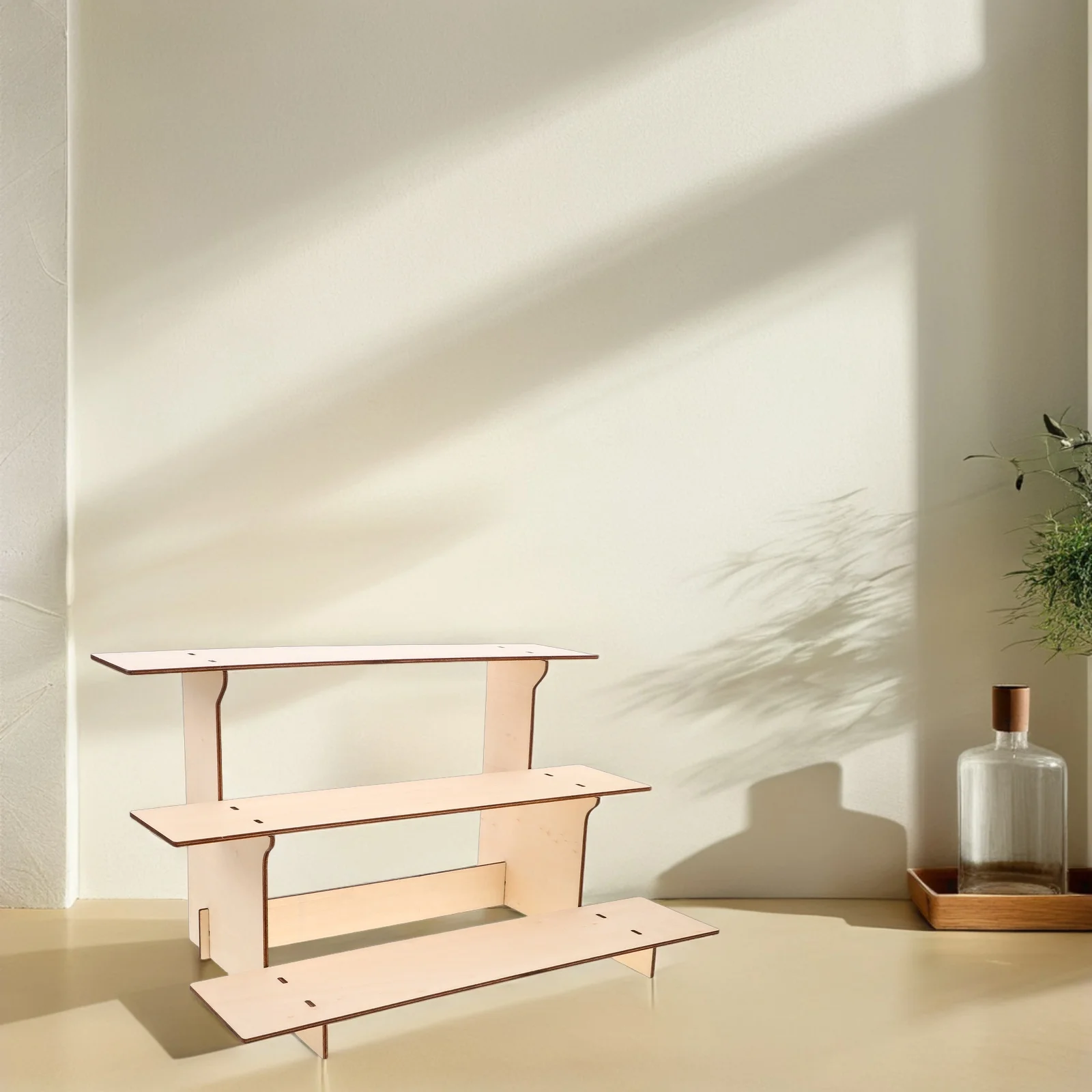 

Wooden Retail Display Stand 3-Tier Portable Jewelry Holder for Tabletop Craft Shows Farmers Market Earring Necklace Bracelet