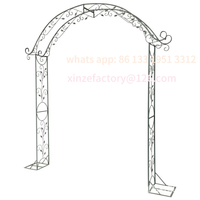 Customizable European retro wrought iron flower stand Floor to ceiling outdoor garden arch climbing vine stand