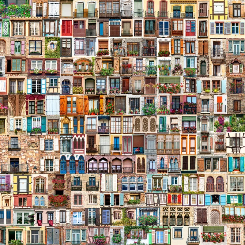 

Window of The World 1000 Pieces Puzzle Paper High Difficulty Paper Adult Puzzle Decompression Toy Gift High Difficulty