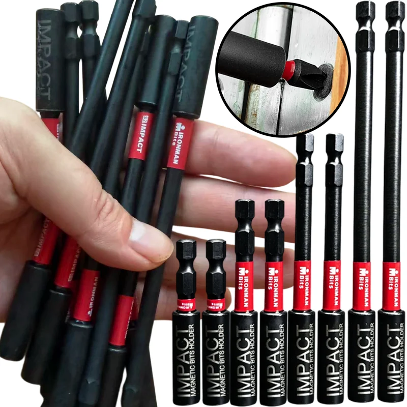 Impact Magnetic Screwdriver Bit Extension Socket Drill Bits Holder S2 Steel Hex Shank Quick-Change Drill Bit Adapter Power Tool