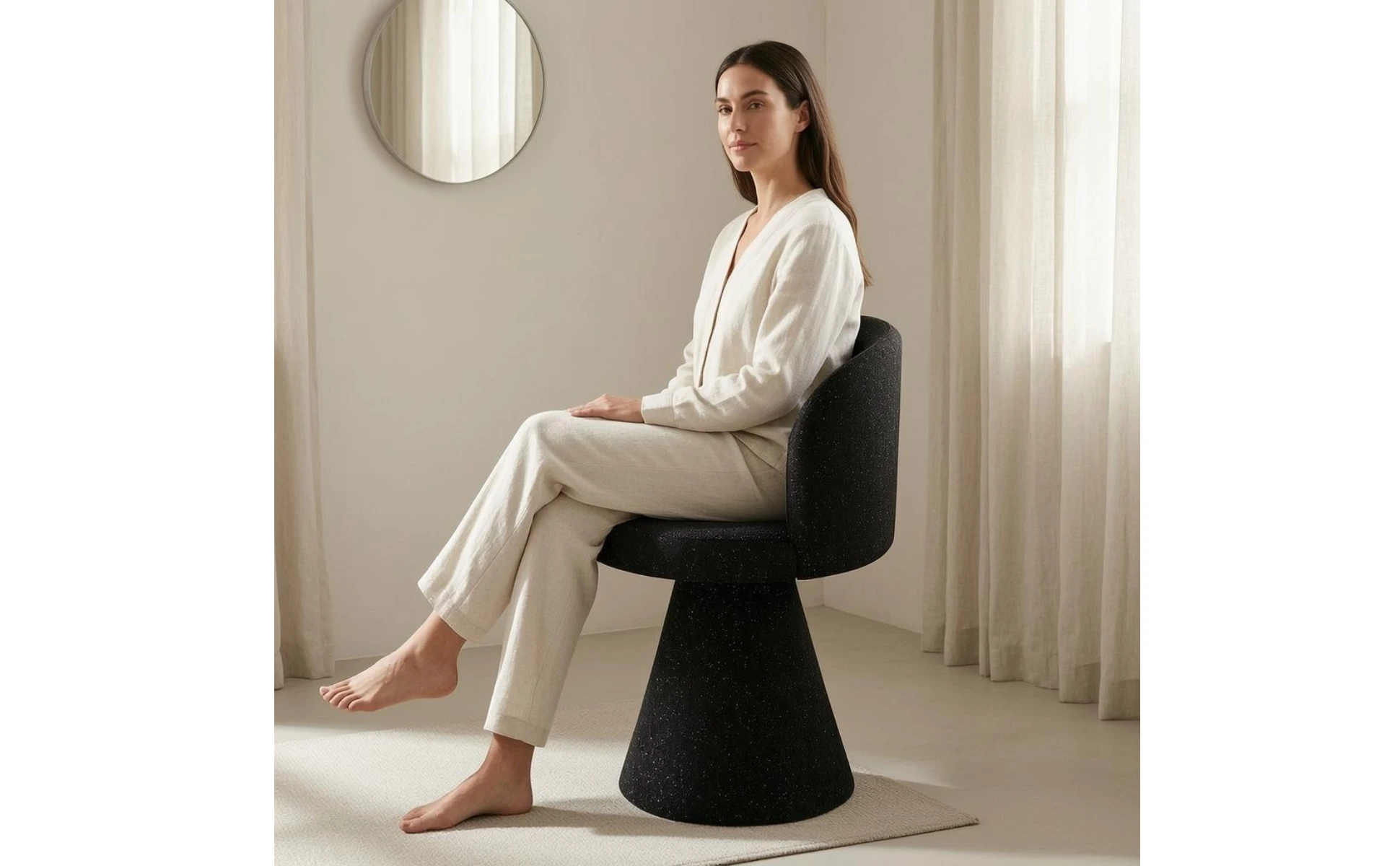 Swivel Accent Chair Wood Frame Home Seating