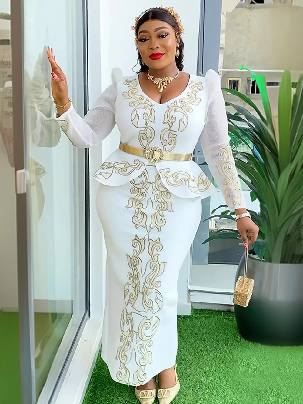 

Hot Elegant African Dresses for Women New Africa Clothing Plus Size Turkey Wedding Party Long Dress Dashiki Ankara Outfits Robe