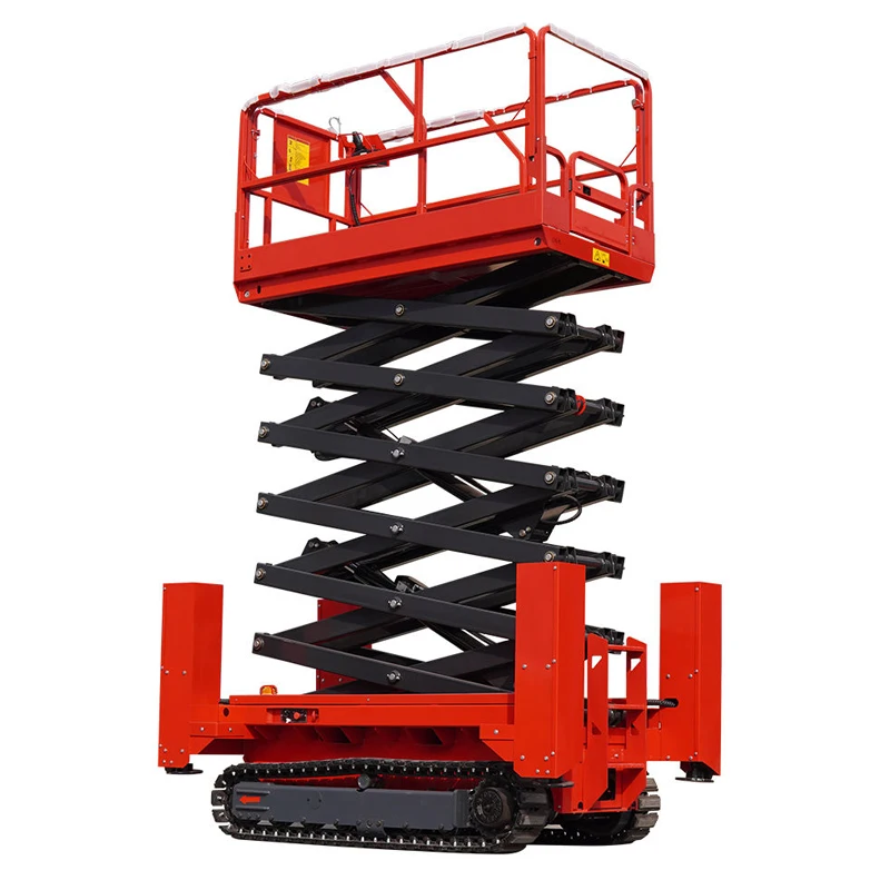 Crawler Mobile Scissor Lift  All-Terrain Electric Scissor Lift Platform For High-Altitude Operations In Various Complex Terrains