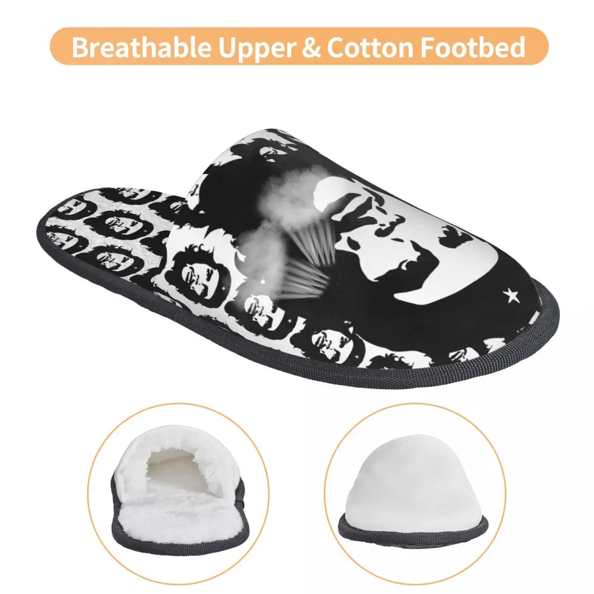 Custom Hero Che Guevara Memory Foam Slippers Women Soft Warm Cuba Cuban Socialism Freedom House Slippers