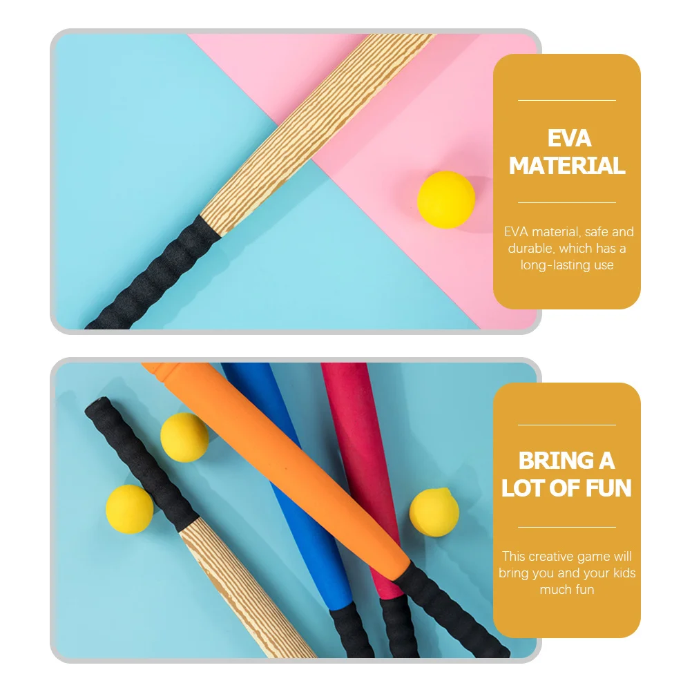 

1 set 1 Set Outdoor Baseball Set Eva Durable Kids Training Bat For Backyard Indoor Use Interactive Children Sports Accessory