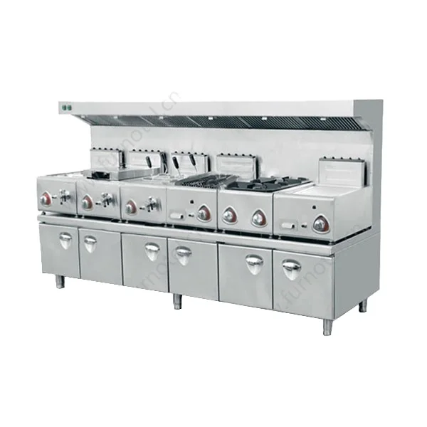 Commercial Stainless Steel 400 Series Gas Central Cooking Range With Hood Cooking Range Prices