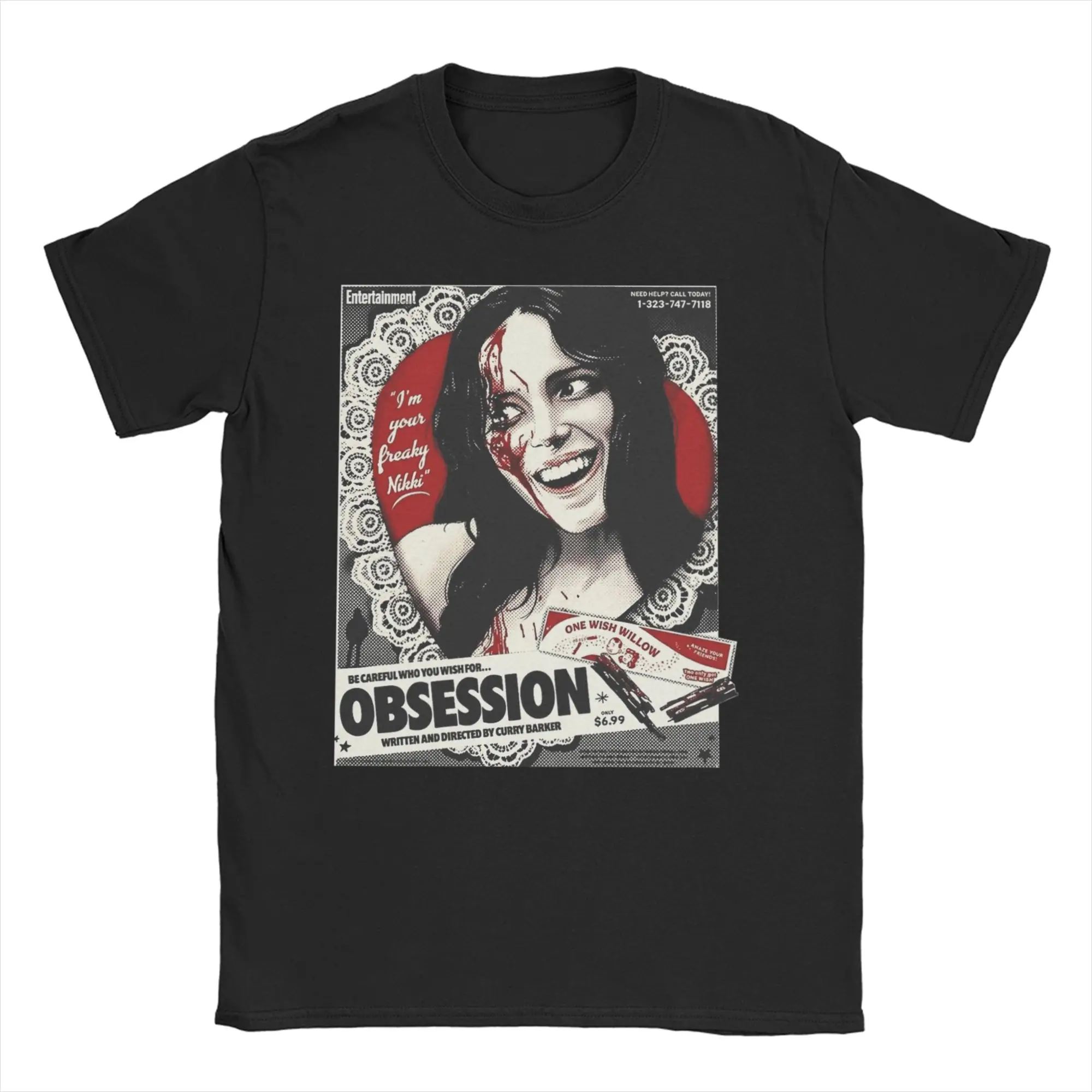 Camisetas Vintage do Filme Obsession para Homens e Mulheres, Camiseta de Algodão Puro, Gola Redonda, Manga Curta, Tamanhos Grandes