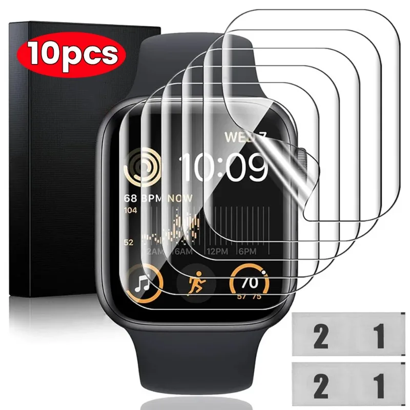 10/1Pcs for Apple Watch Series 9 41mm 45mm Soft TPU Anti-scartch Screen Protector for IWatch Series Ultra 2 49mm Hydrogel Film