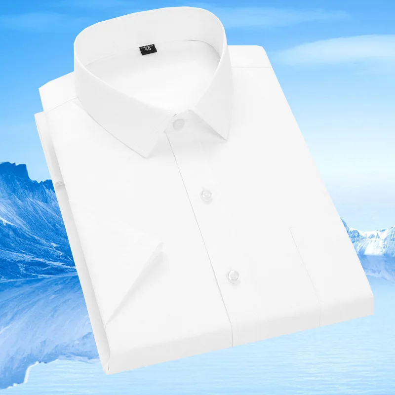 

HH231Short-sleeved shirt men's business casual non-iron wedding dress shirt anti-wrinkle large size workwear professional formal