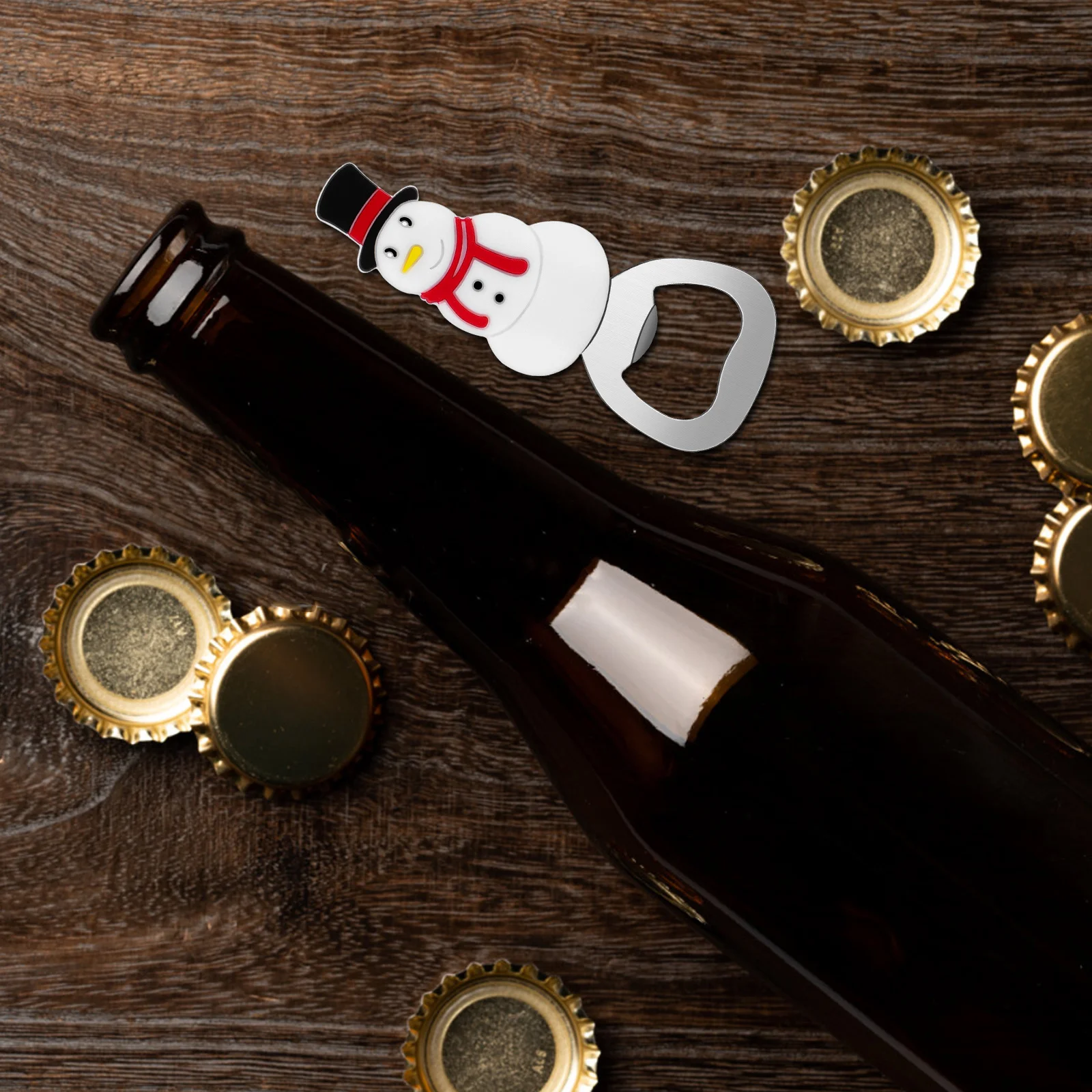 

2pcs Christmas Opener Silicone Snowman Design Portable Beer Opening Tool For Party Favors Kitchen Bar Use