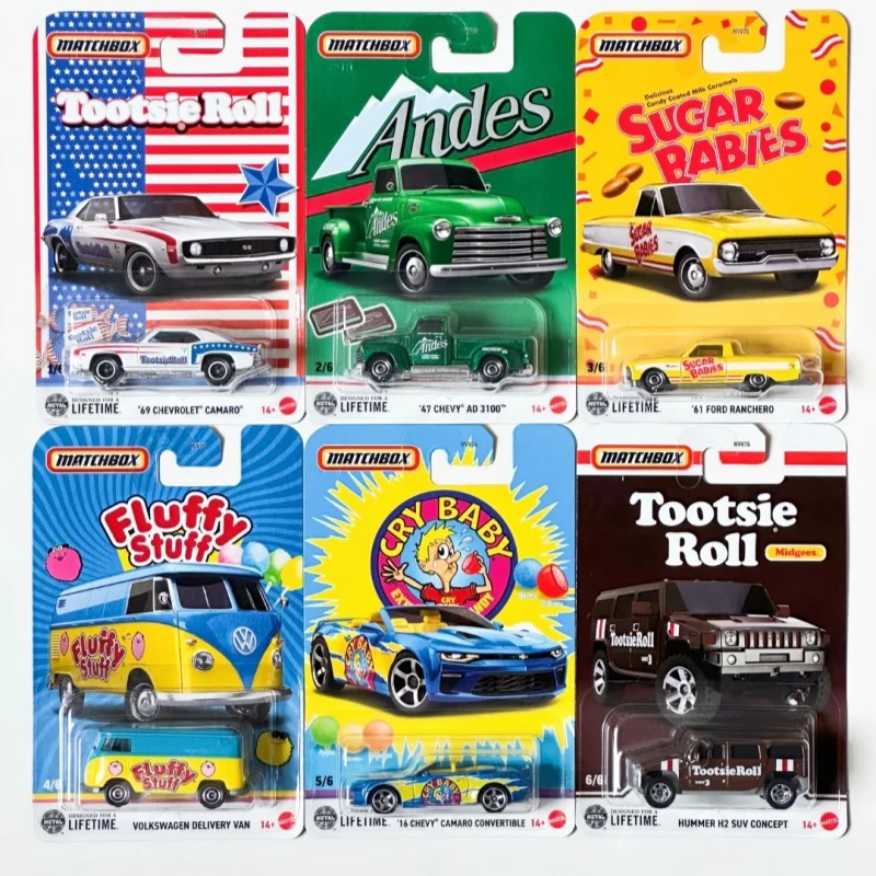 Matchbox Classic Diecast Alloy Car Collection, Chevy Pickup, Ford Pickup, VW, Chevy Convertible, Hummer H2 SUV Hobby Display Toy