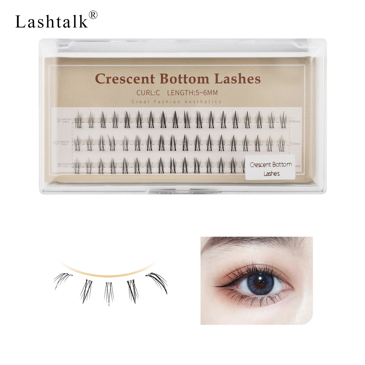 LashantiDIY-Croissant de cils inférieurs 3D, fait à la main, astronomique, naturel, doux, confortable, outil de maquillage nu, tiges transparentes