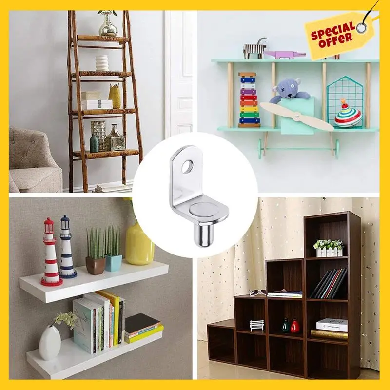 

ABCY120PCS Shelf Pins Kit 4 Styles Shelf Pegs L-Shaped Bracket/Flat Spoon Shelf Pegs