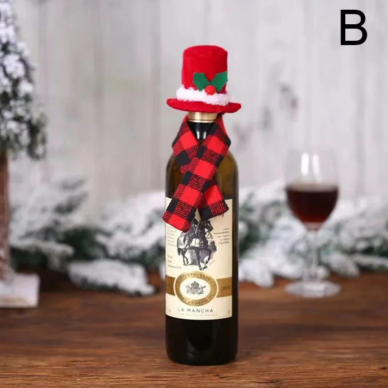 Christmas Wine Bottle Cover Merry Christmas Decoration for Home Red Wine Bottle Bag Xmas New Year Dinner Table Decor Navidad