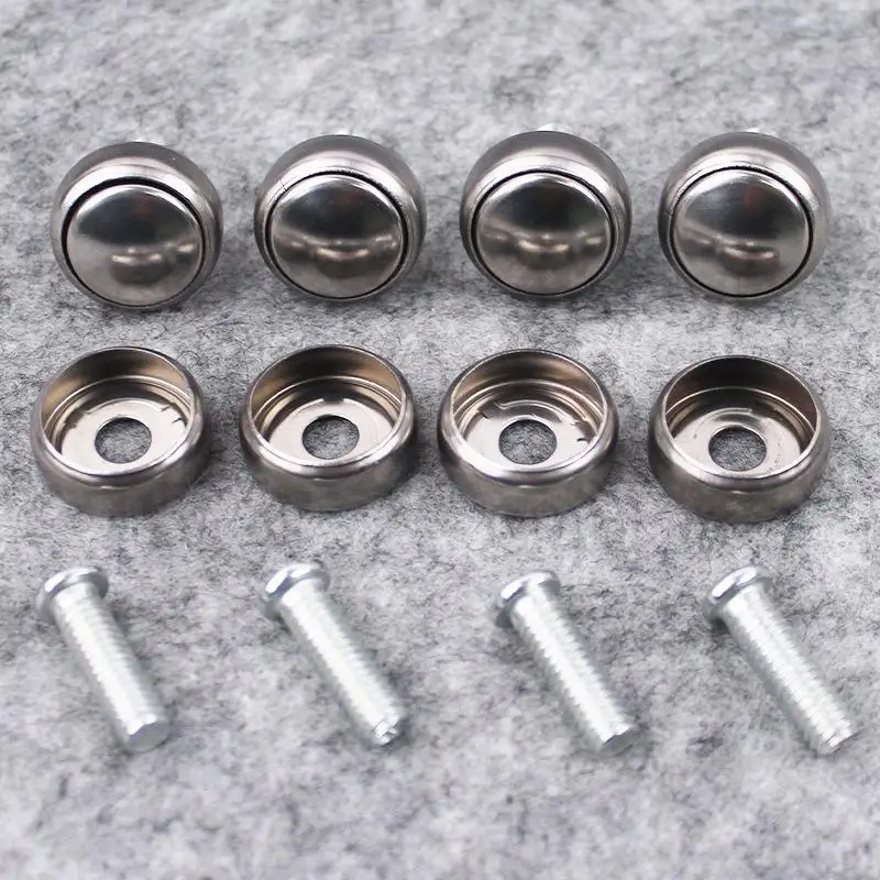 1Set Chrome Anti-theft Screws - Car License Plate Bolts Nuts Circular Frame Fixing Auto Accessories