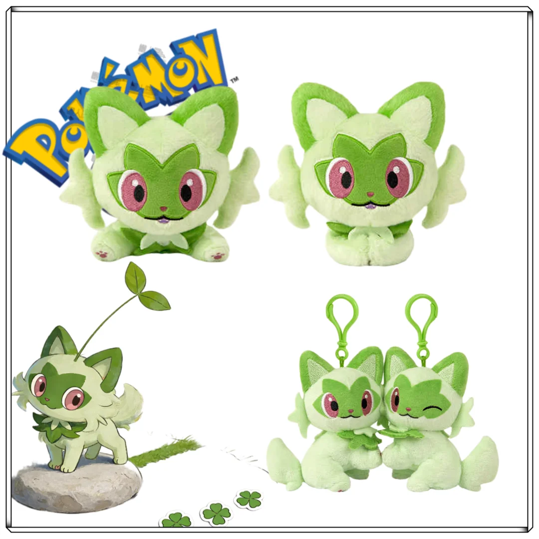 本物のポケモン-スプリガティート-ぬいぐるみ-マグネットキーホルダー-可愛いぬいぐるみバッグチャーム-ヘアピン-スマホスタンド-マグネット機能付き-日常装飾
