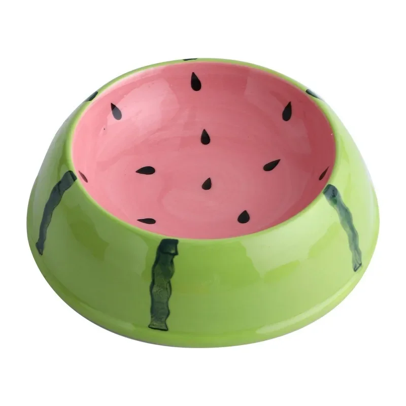 4 cute designs pet ceramics bowl watermelon strawberry shape cat food bowl small dog colorful water suppliers