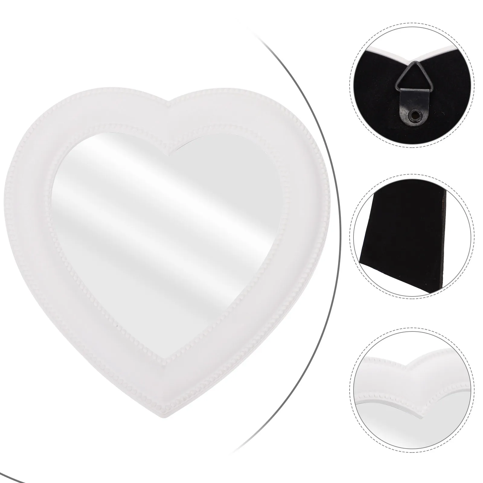 

1 шт. Изысканное зеркало в форме сердца, гладкое, из HD-стекла, настенное/настольное, двойного назначения, элегантное украшение для туалетного столика, для ежедневного макияжа, прозрачное
