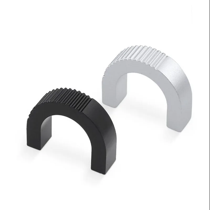 Double Circular Arc Handle High-end Beautiful Aluminum Alloy Silver Handle U Enclosure Small Handles for Barn Door Hardware