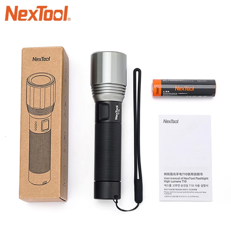 2024 Nextool Strong Light Portable Flashlight 2000lm IPX7 Waterproof 2A Fast Charging 2600mAh 18650 Lithium Replaceable Battery