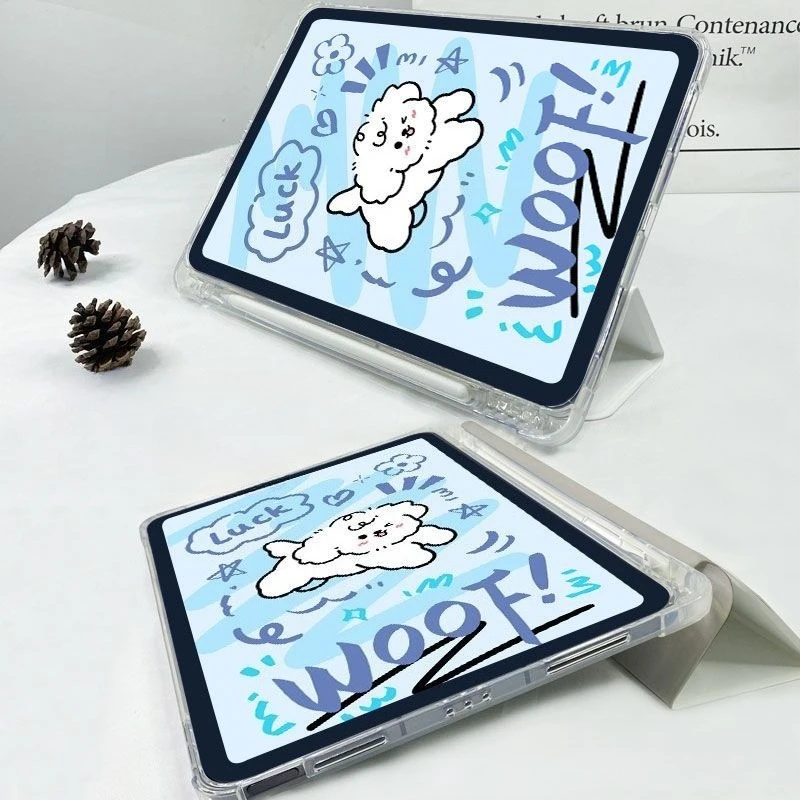 حافظة لهاتف سامسونج تاب S10 S9 12.4 بوصة غطاء فوندا لـ Tab S10 FE Plus 13.1 S7 S8 S9 11 Plus بوصة جرو لطيف