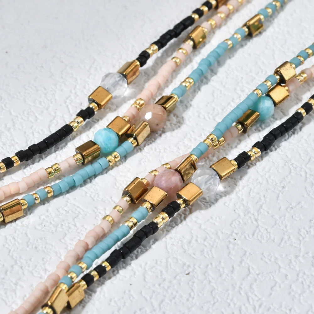 ZMZY Miyuki Beads Fashion Light Luxury Colorful Natural Stone Beaded Necklace Women\'s Gift Wedding Jewelry Necklace 2025 New