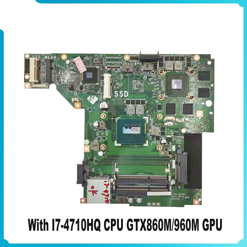 Laptop Motherboard For MSI GE70 2PE Mainboard MS-17591  VER:1.0 With I7-4710HQ CPU GTX860M/960M GPU  DDR3
