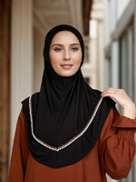 Chain Pearl Instant Ready To Wear Hijab Muslim Women Stretchy Sports Jersey Hijab Scarves Malaysia Headwraps Caps