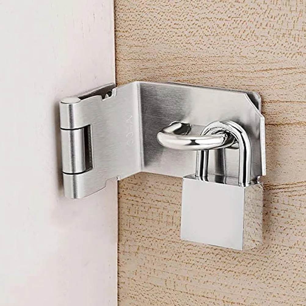 Cerradura de Seguridad Antirrobo de Acero Inoxidable de 4 Pulgadas y 90 Grados para Puertas Correderas, Abatibles, de Garaje, Cobertizos, Áticos y Puertas de Piscina