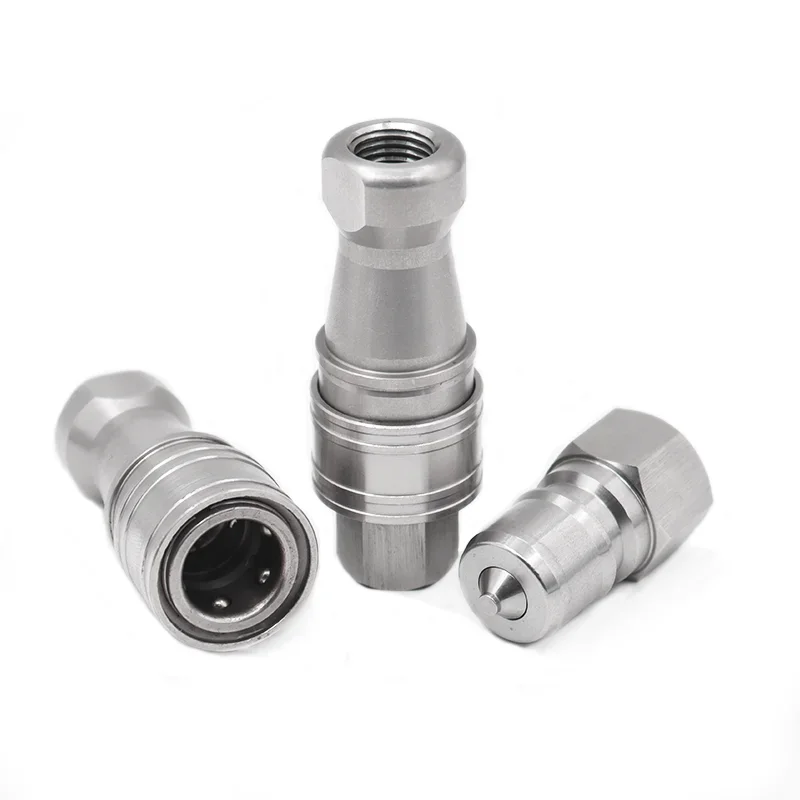 Raccords rapides en acier inoxydable série KZF, hydrauliques/pneumatiques, double auto-étanchéité, résistants aux hautes pressions et aux hautes températures