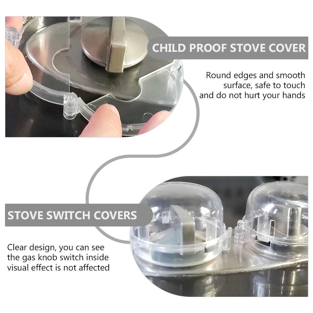 

4pcs Gas Cooker Knob Cover Stove Safety Guard Child Proof Protection Lock For Kitchen Hobs Ovens Durable High Temp Resistance