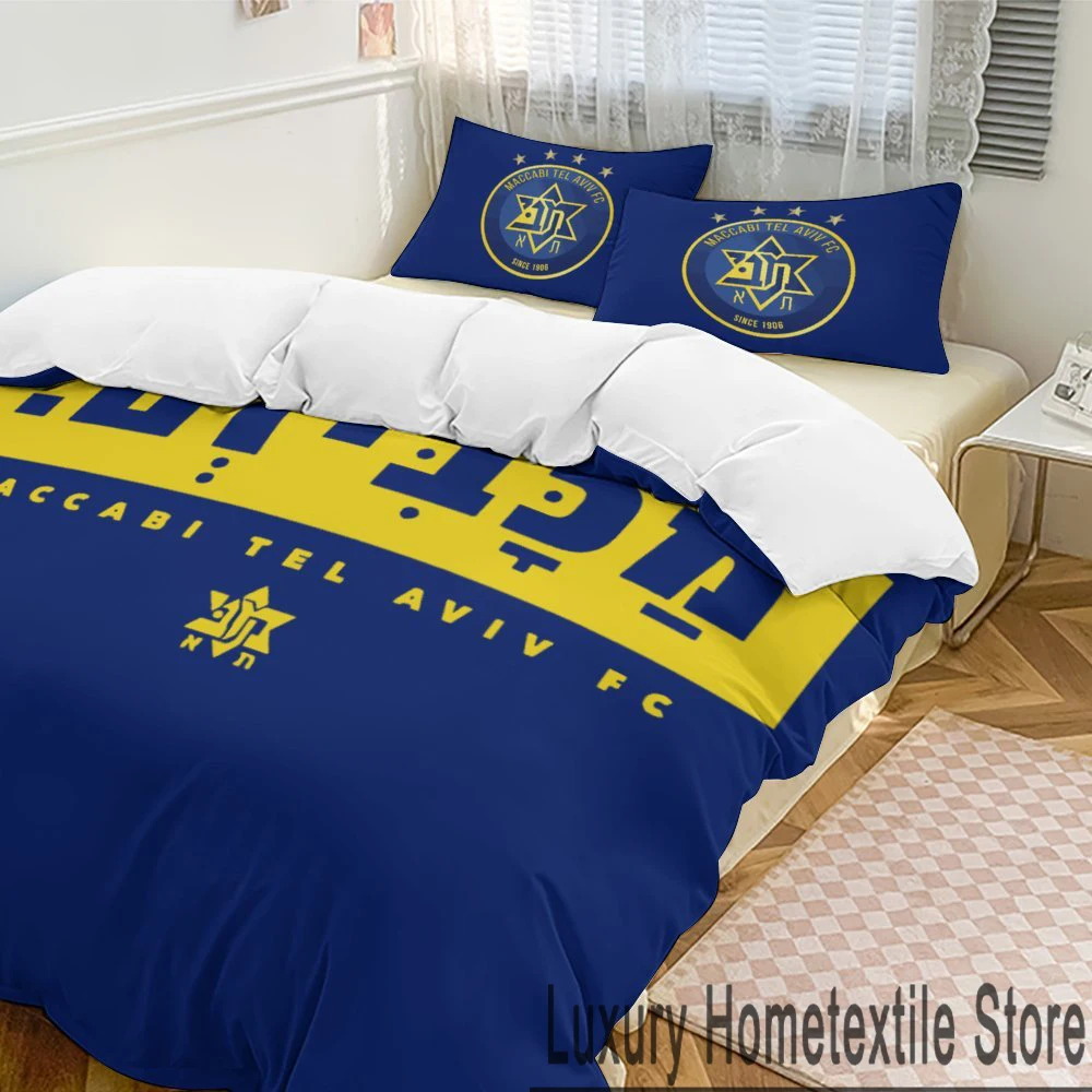 3D Maccabi Tel Aviv Bedding Set Duvet Cover Bed Set Quilt Cover Pillowcase Comforter king Queen Size Boys Adult Bedding Set