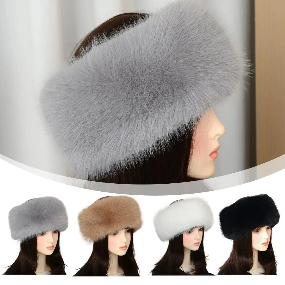 Volledige bescherming complementeert elke winteroutfit Effen kleur pluche hoofdband Premium namaakbont pluche textuur Rekbare elastische band