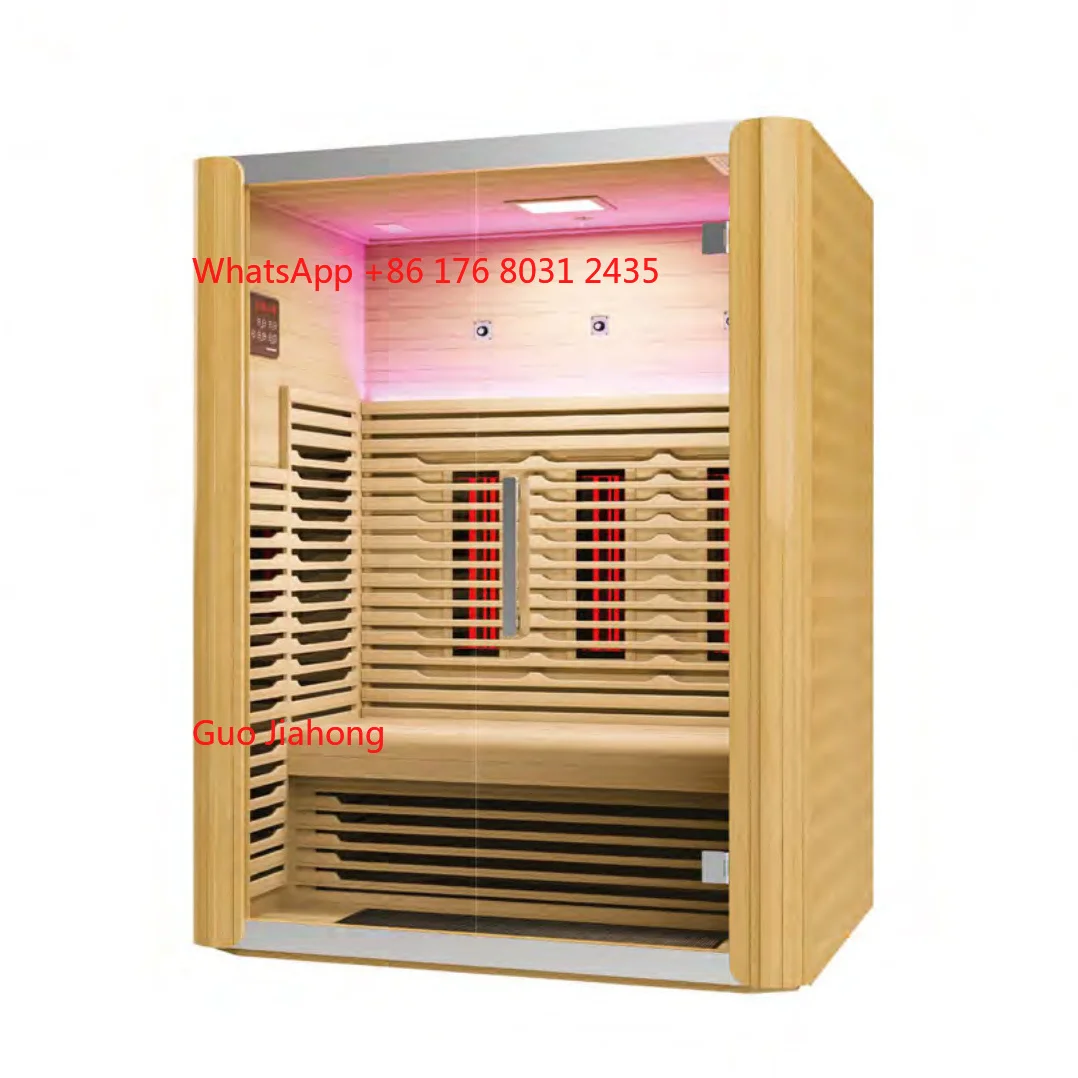 

Modern Canada Heating Sauna 1-3 Person Full Spectrum Red Light Therapy Indoor Hemlock Cedar Wooden Sauna