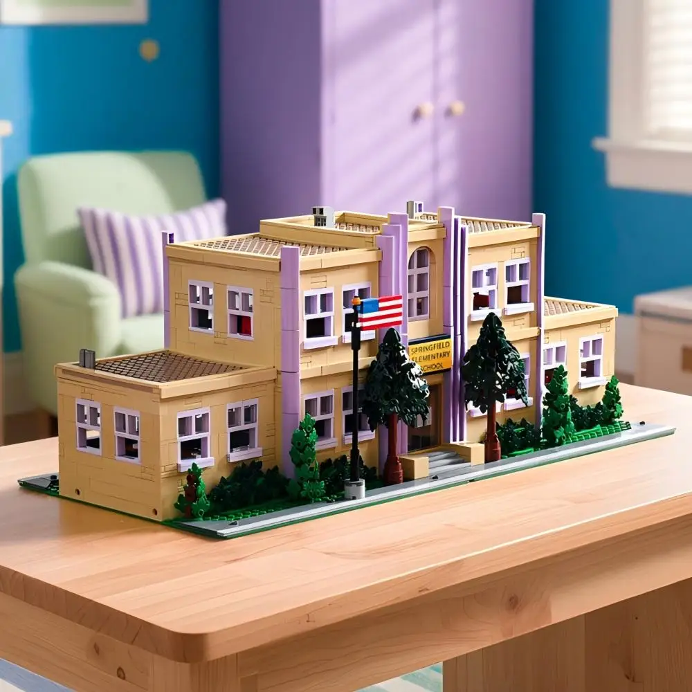 3500pcs Springfield Elementary School Building Blocks MOC Modular Buildings Architecture Model Splicing Assembly Bricks Toy Gift