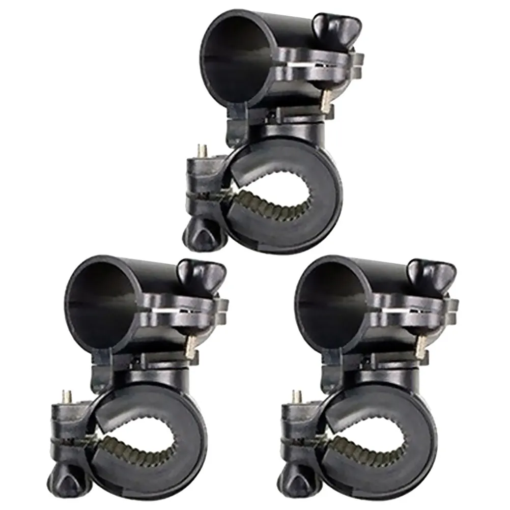 3pcs Bike Flashlight Holder Plastic Mounting Bracket 360° Rotatable For Cycling Lamp Torch Stand Durable Light Rack Bicycle